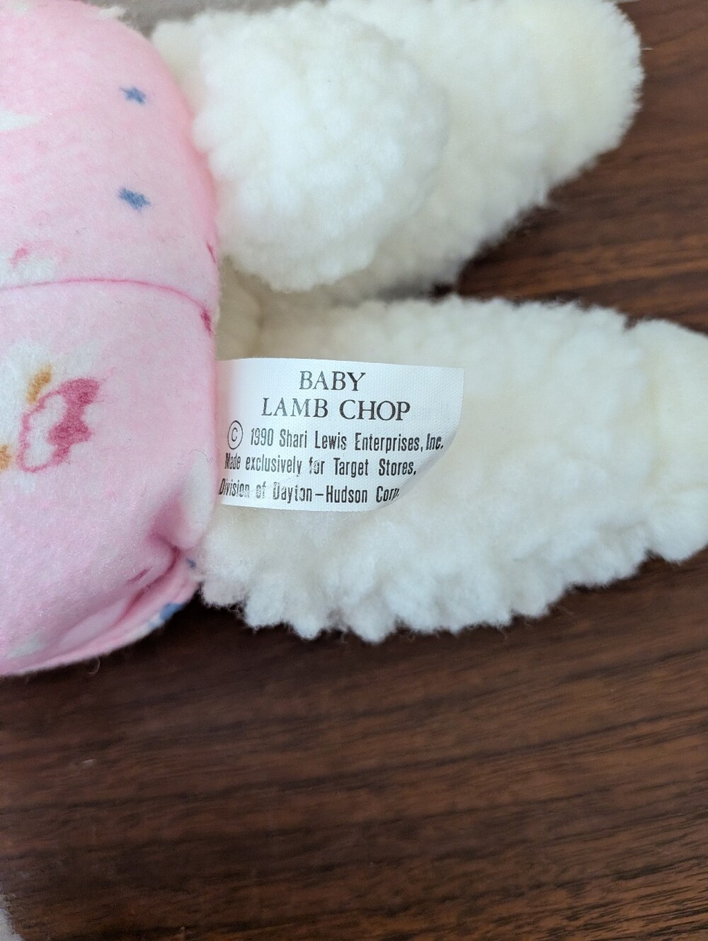 1990 Vintage Shari Lewis 12" Baby Lamb Chop Plush Hand Puppet Pink NWT - Picture 7 of 12